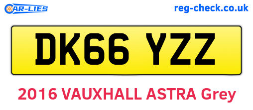 DK66YZZ are the vehicle registration plates.