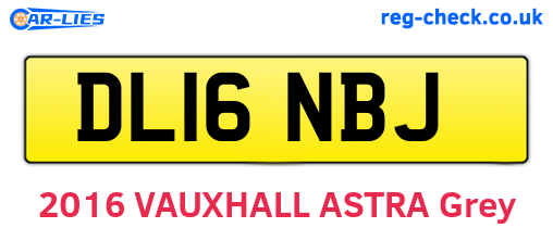 DL16NBJ are the vehicle registration plates.