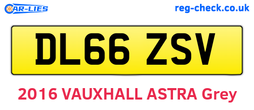 DL66ZSV are the vehicle registration plates.