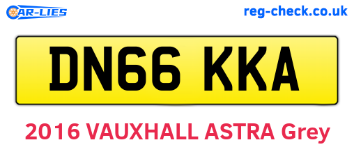 DN66KKA are the vehicle registration plates.