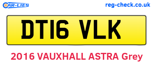 DT16VLK are the vehicle registration plates.