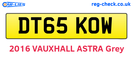 DT65KOW are the vehicle registration plates.