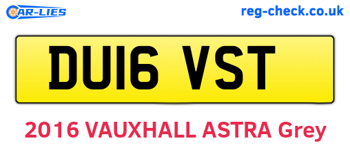DU16VST are the vehicle registration plates.