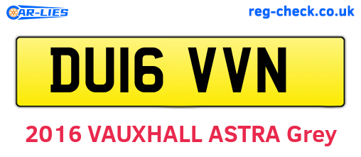 DU16VVN are the vehicle registration plates.