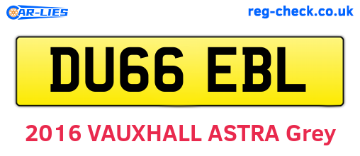 DU66EBL are the vehicle registration plates.