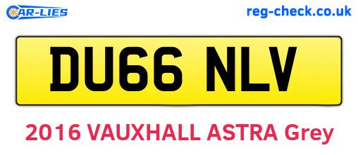 DU66NLV are the vehicle registration plates.