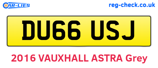 DU66USJ are the vehicle registration plates.