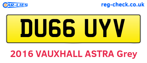 DU66UYV are the vehicle registration plates.