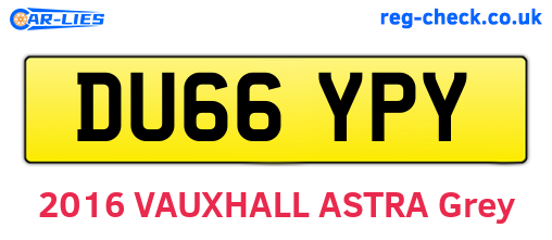 DU66YPY are the vehicle registration plates.