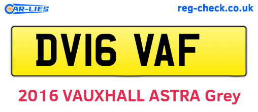DV16VAF are the vehicle registration plates.