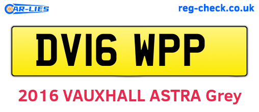 DV16WPP are the vehicle registration plates.