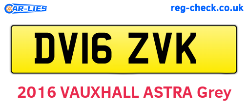 DV16ZVK are the vehicle registration plates.