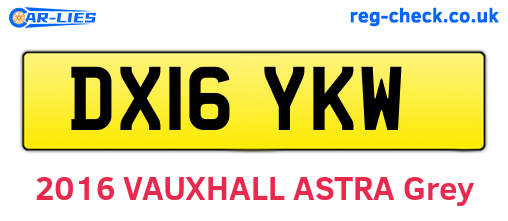 DX16YKW are the vehicle registration plates.