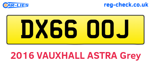 DX66OOJ are the vehicle registration plates.