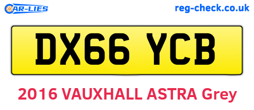 DX66YCB are the vehicle registration plates.