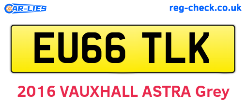 EU66TLK are the vehicle registration plates.
