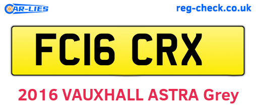 FC16CRX are the vehicle registration plates.
