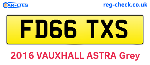 FD66TXS are the vehicle registration plates.