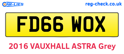 FD66WOX are the vehicle registration plates.
