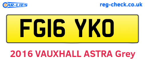 FG16YKO are the vehicle registration plates.
