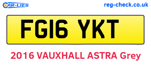 FG16YKT are the vehicle registration plates.