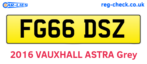 FG66DSZ are the vehicle registration plates.