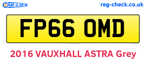 FP66OMD are the vehicle registration plates.