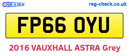 FP66OYU are the vehicle registration plates.