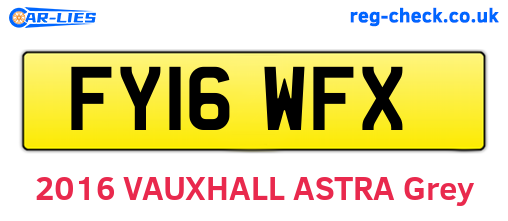 FY16WFX are the vehicle registration plates.