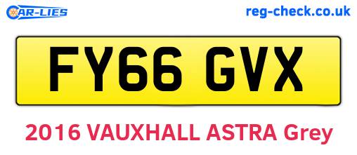 FY66GVX are the vehicle registration plates.