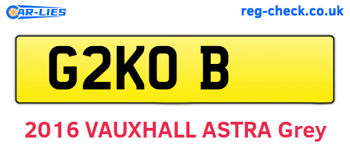 G2KOB are the vehicle registration plates.