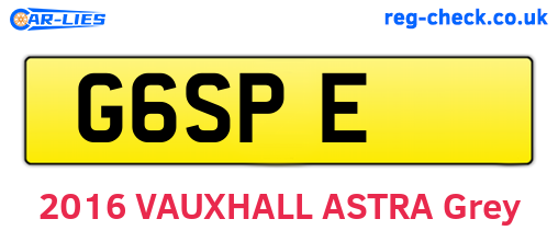 G6SPE are the vehicle registration plates.