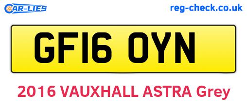 GF16OYN are the vehicle registration plates.