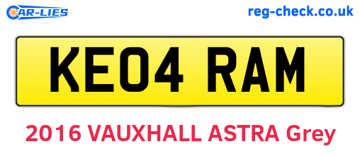 KE04RAM are the vehicle registration plates.