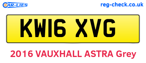 KW16XVG are the vehicle registration plates.