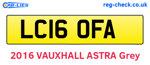 LC16OFA are the vehicle registration plates.