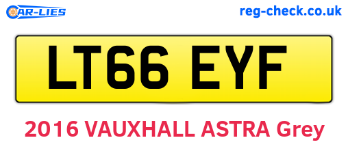 LT66EYF are the vehicle registration plates.