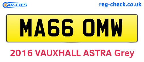 MA66OMW are the vehicle registration plates.
