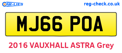 MJ66POA are the vehicle registration plates.