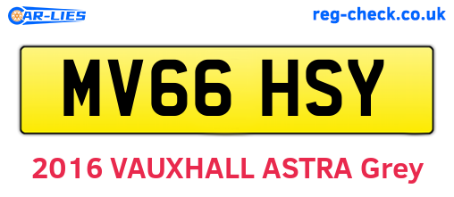 MV66HSY are the vehicle registration plates.