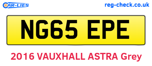 NG65EPE are the vehicle registration plates.