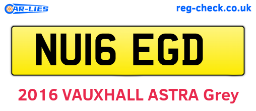 NU16EGD are the vehicle registration plates.