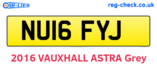 NU16FYJ are the vehicle registration plates.