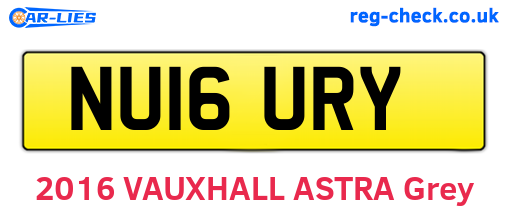 NU16URY are the vehicle registration plates.