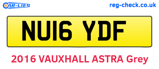 NU16YDF are the vehicle registration plates.