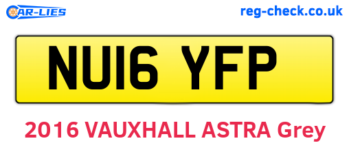 NU16YFP are the vehicle registration plates.
