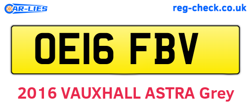 OE16FBV are the vehicle registration plates.