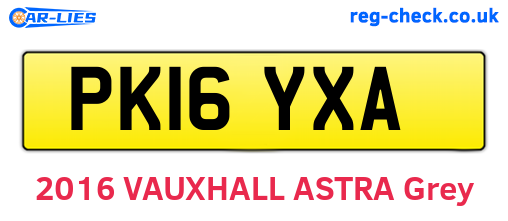 PK16YXA are the vehicle registration plates.