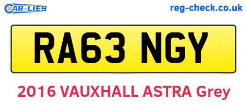 RA63NGY are the vehicle registration plates.