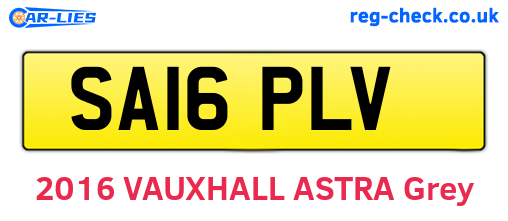 SA16PLV are the vehicle registration plates.